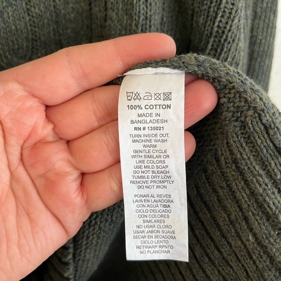 Kian. D man dark green pullover 100% cotton sweater, size M - Picture 4 of 5